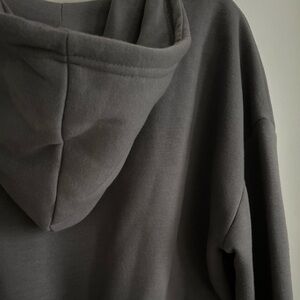 Forever 21 Cropped Charcoal Hoodie - M